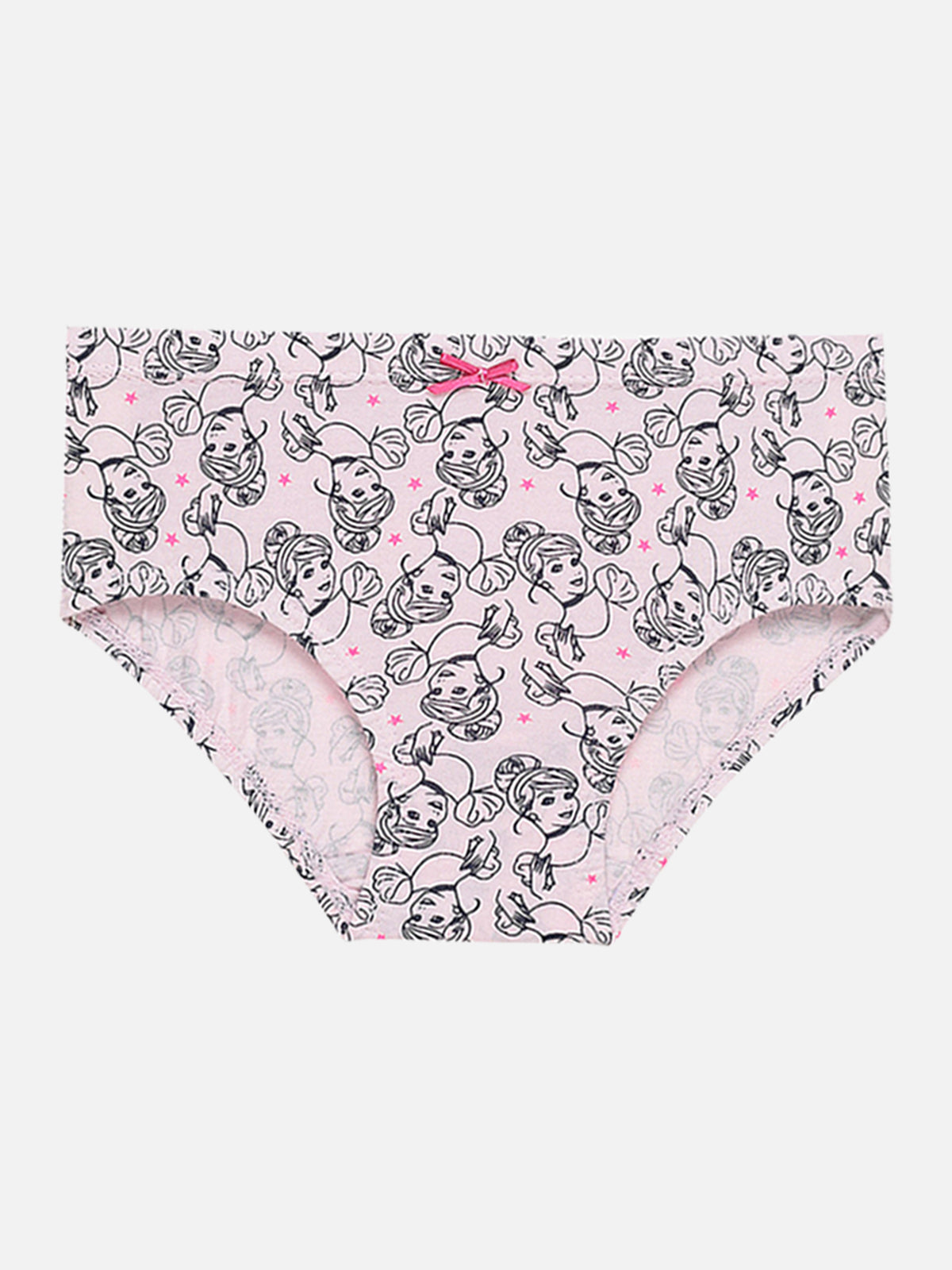 Girls Frozen Innerwear Panty Cotton Solid with Inner Elastic for Everyday Comfort and Kids Essentials - Pack of 5