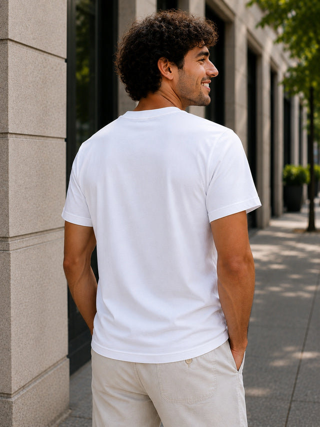 Men Round Neck Half Sleeves T-Shirt Solid Casual Wear Top for Everyday Outfits, Travel and Smart Basics