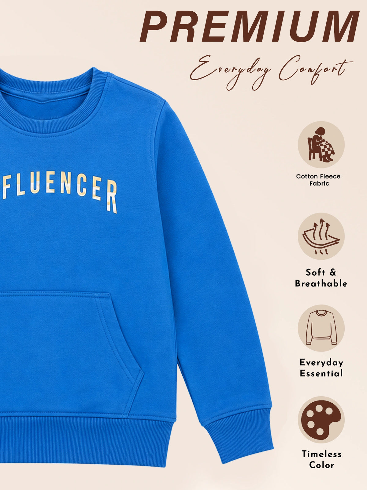 Girls Round Neck Full Sleeve Sweatshirt for Casual Wardrobe Comfort, Lounge Wear and Regular Winter Styling