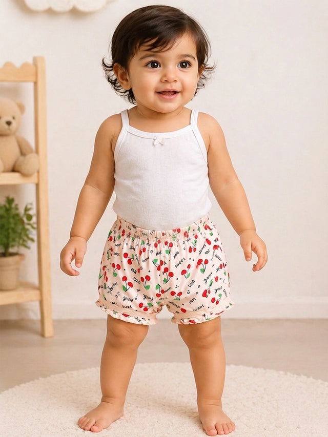 Girls Attached Elastic Bloomer for Everyday Innerwear Comfort, Easy Movement and Wardrobe Use - Pack of 3