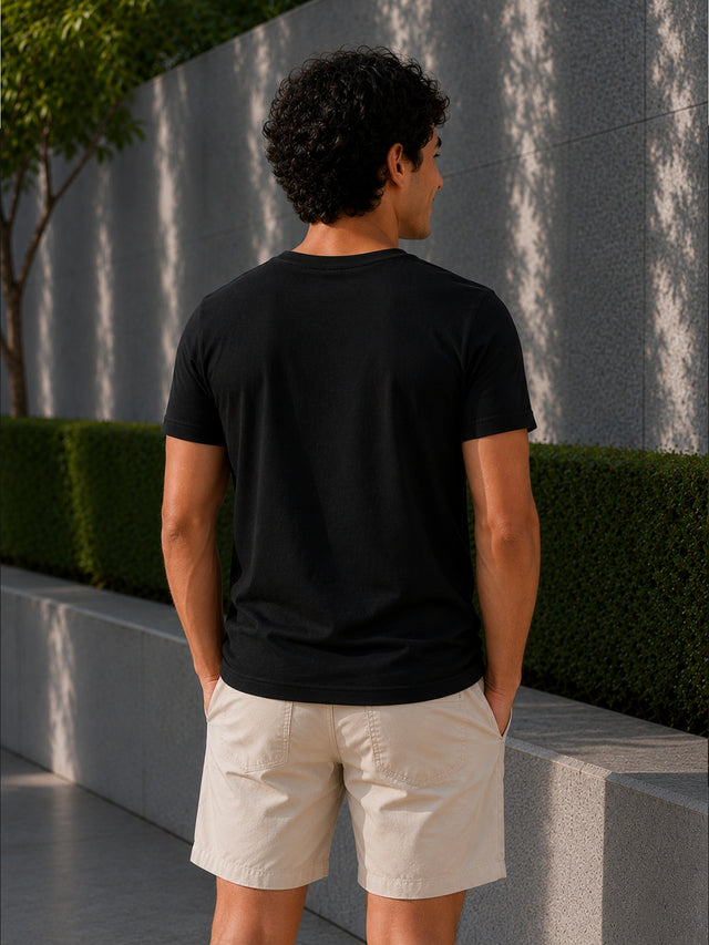 Men Cotton Printed Round Neck Half Sleeve T-Shirt with Regular Fit for Casual Wear and Everyday Wardrobe Use - Pack of 1