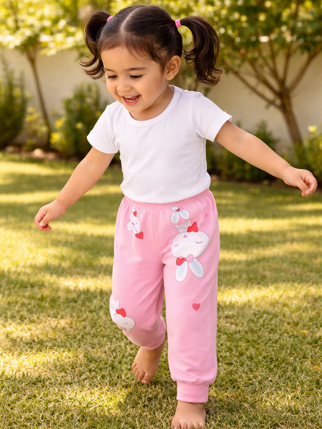 Baby Girls Unicorn Cotton Pyjama Inner Elastic for Casual Wear, Lounge Comfort and Easy Movement - Pack of 1