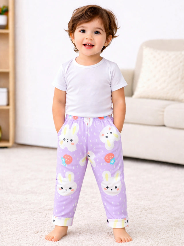 Baby Girls Pyjama with Inner Elastic for Comfortable Sleepwear, Lounge Wear and Everyday Nightwear Use