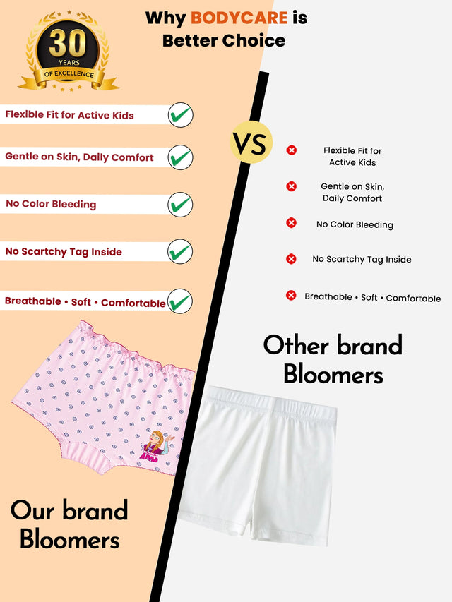 Girls Cotton Bloomer Innerwear for Everyday Comfort, Easy Movement and Regular Wardrobe Use - Pack of 3