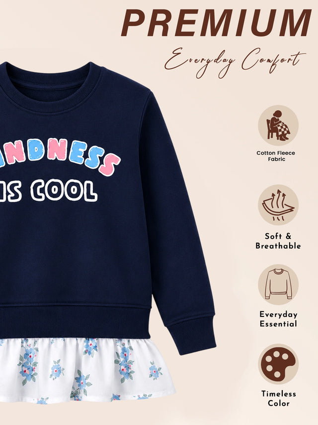 Girls French Terry Sweatshirt for Casual Wear, Layered Comfort, Everyday Styling and Regular Wardrobe Use