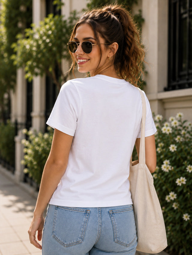 Women T-Shirt Round Neck Half Sleeves with Simple Everyday Styling for Casual Wear and Easy Pairing Comfort