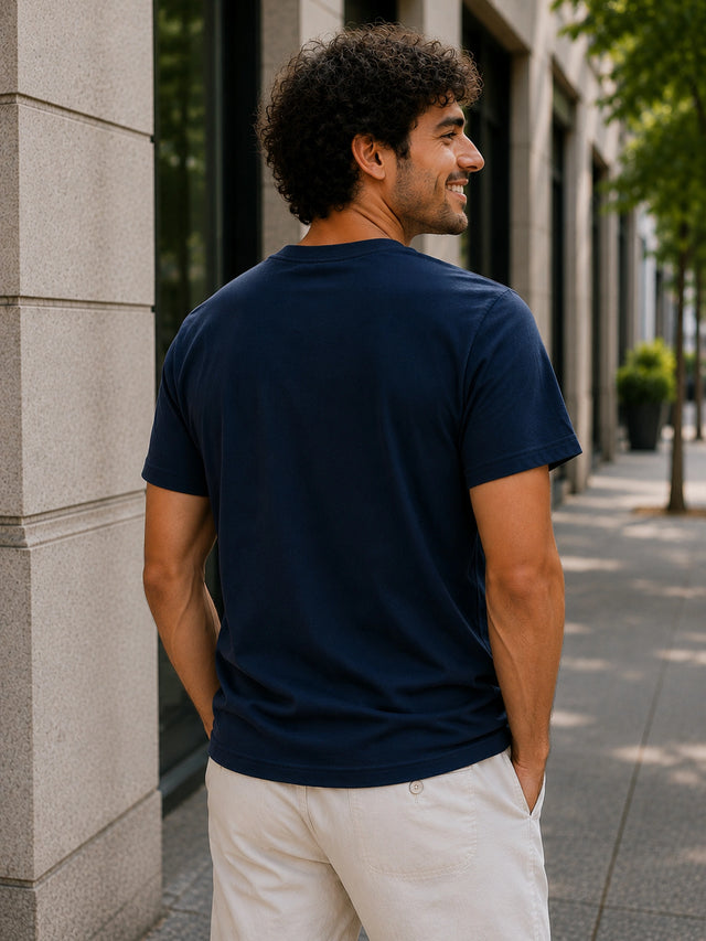 Men Round Neck Half Sleeves T-Shirt Solid Casual Wear Top for Everyday Outfits, Travel and Smart Basics