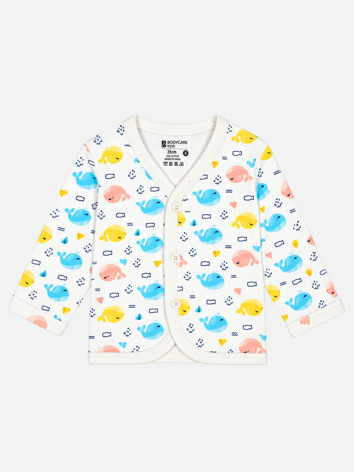 Unisex Baby Printed Thermal Top with Round Neck and Half Sleeves for Winter Innerwear Comfort - Pack of 3