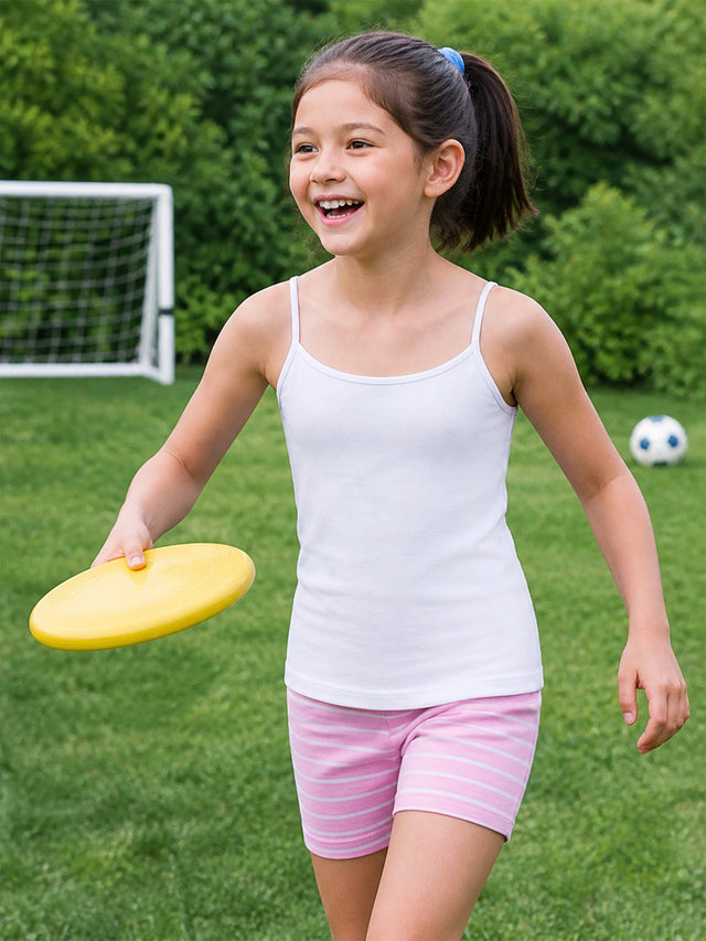 Girls Cotton Camisole Sleeveless Camisole for Everyday Innerwear Comfort and Easy Layering - Pack of 6