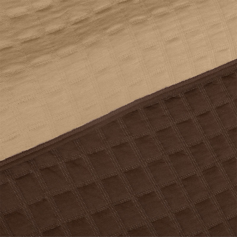 BodyComfy 100% Cotton Hosiery King-Size Fitted Bedcover – Square Block Embossed Pattern