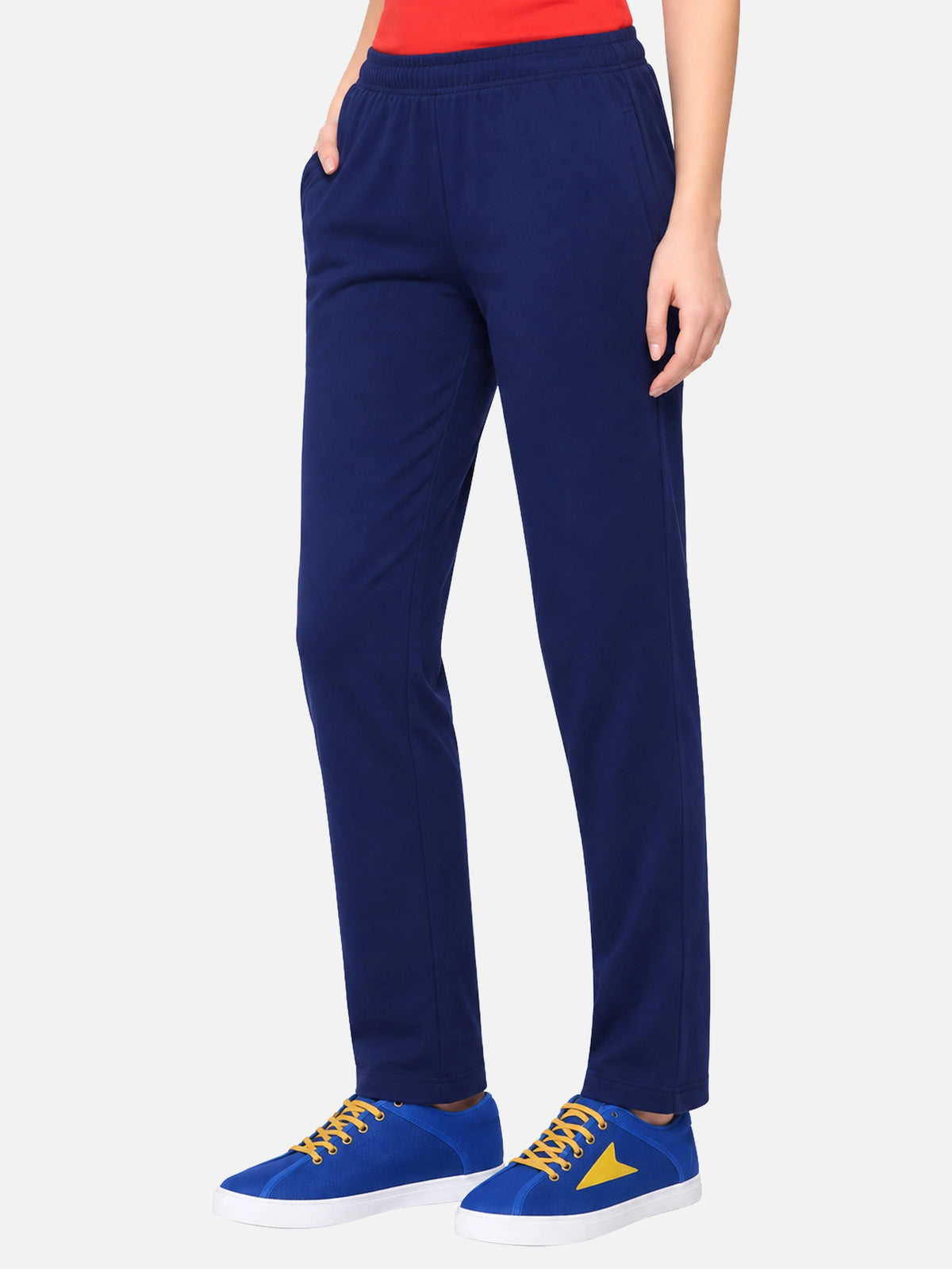 Women 100% Cotton Track Pant with Side Pockets, Regular Fit Jogger Styling and Active Wear Comfort Essentials