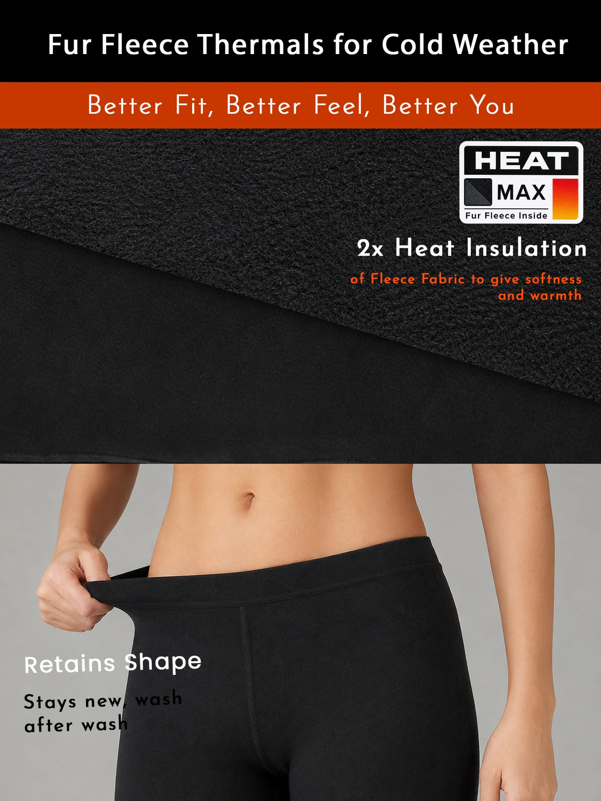 Women Fleece Thermal Bottom for Winter Wear, Heat Retention and Cold-Weather Layering and Regular Use - Pack of 1
