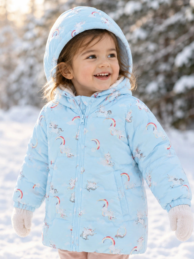Baby Girls Soft Cotton Blend Jacket for Winter Wear, Warm Comfort, Casual Outfits and Regular Wardrobe Use