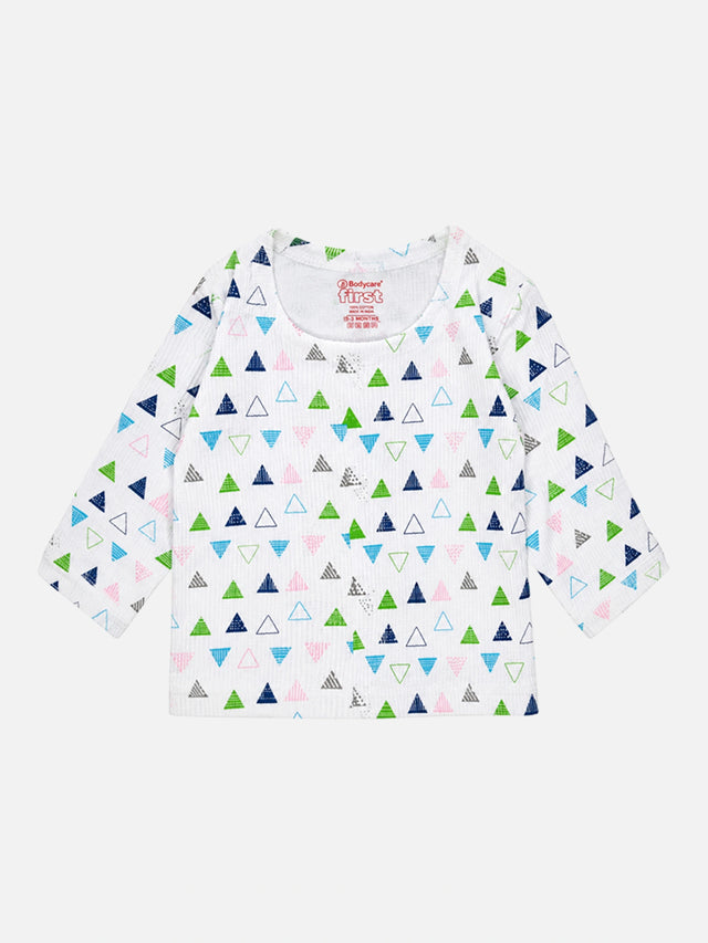 Unisex Thermal Front Open Full Sleeves Top for Baby Winter Innerwear, Easy Dressing and Regular Use - Pack of 3