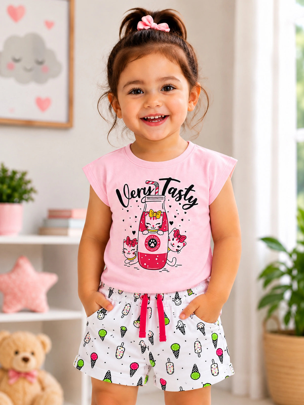 Baby Girls Printed Shorts with Casual Babywear Styling for Everyday Comfort, Easy Movement and Regular Use