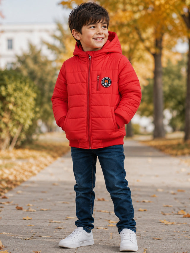 Boys Soft Cotton Blend Jacket for Winter Wear, Warm Comfort, Casual Outfits and Regular Wardrobe Use