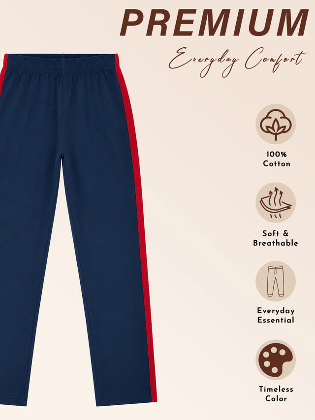 Girls 100% Cotton Solid Track Pant with Side Pockets and Regular Fit Jogger Styling for Comfortable Kids Activewear