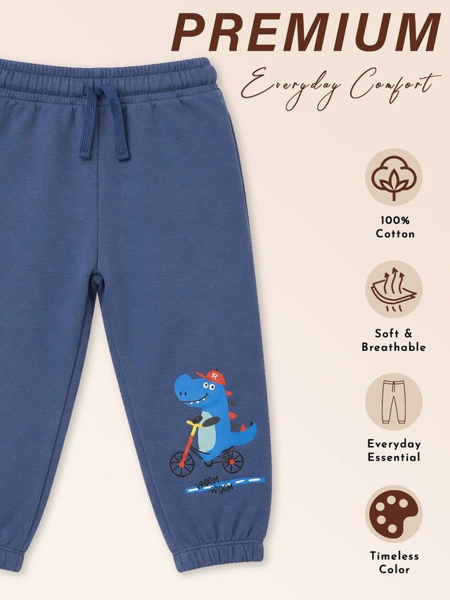 Boys Fleece Track Pant Joggers with Elastic Waistband for Everyday Activewear, Playtime and Casual Comfort - Pack of 1