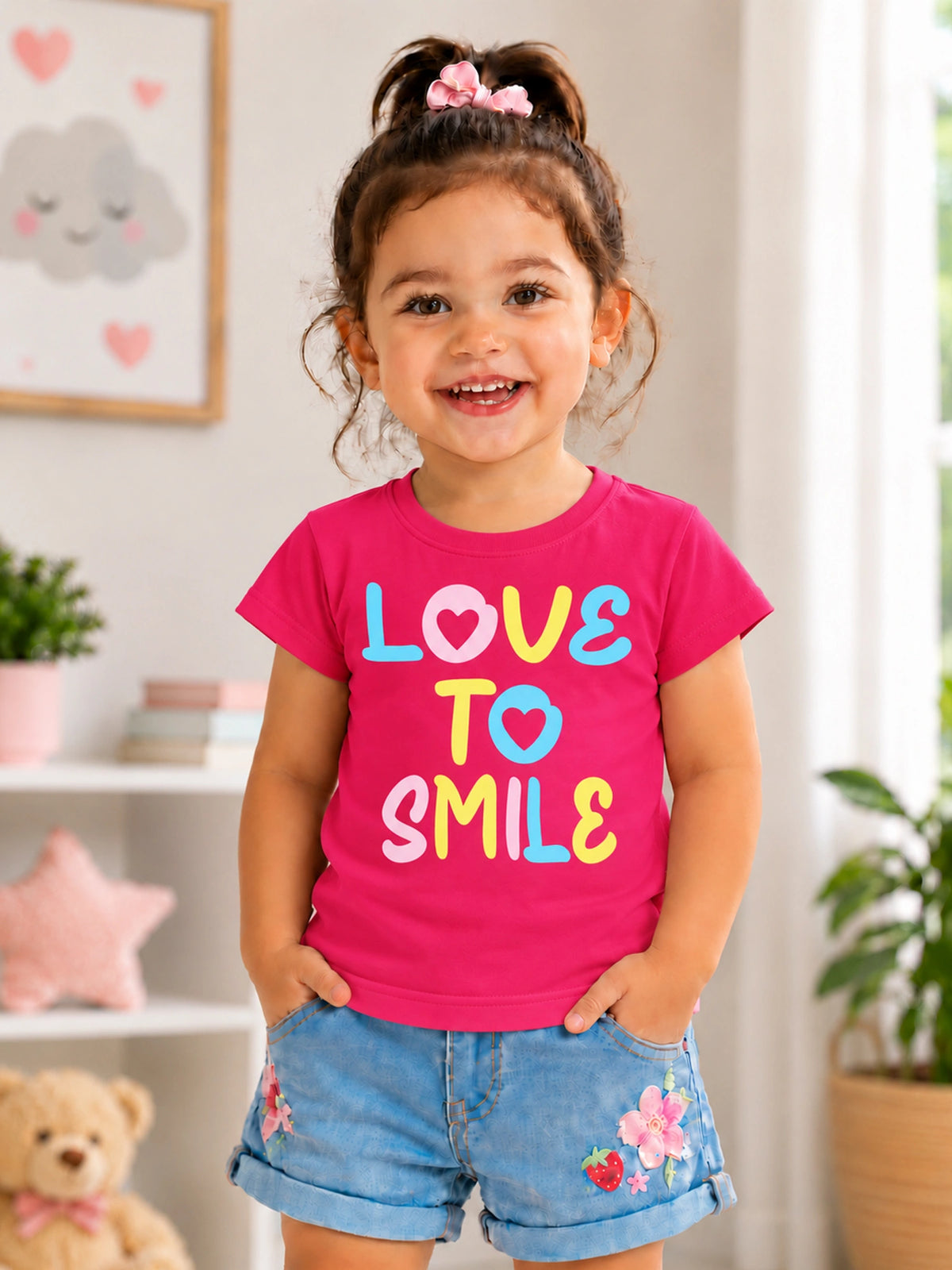 Baby Girls Cotton Round Neck Half Sleeve T-Shirt for Casual Wear, Easy Dressing and Everyday Wardrobe Use - Pack of 1