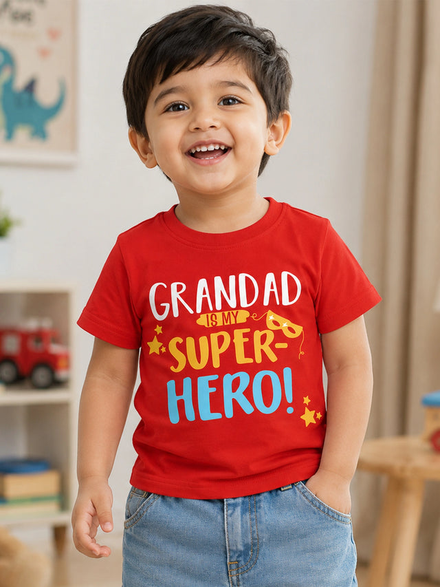 Baby Boys 100% Cotton T-Shirt Round Neck Half Sleeves Regular Fit Top with Soft Breathable Fabric for Daily Wear