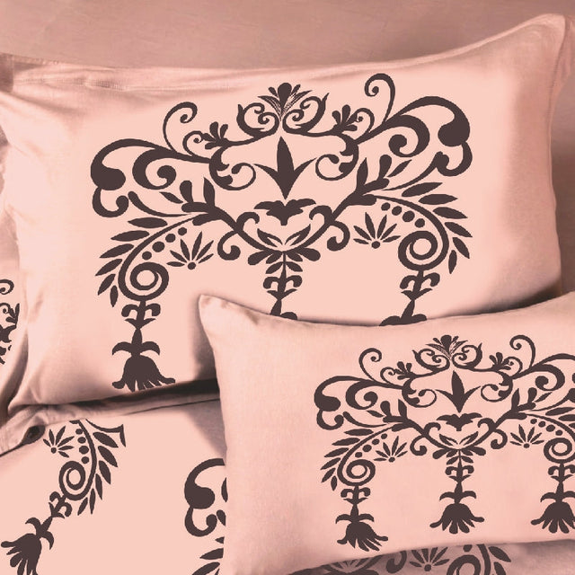 King Size Cotton Bedsheet Brown Ornamental Print - Bodycare
