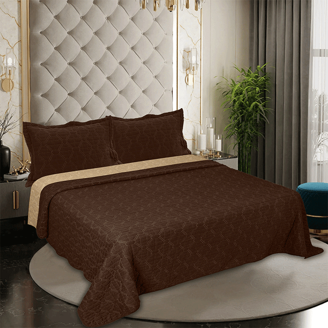 King Size Jersey Bedcover Grey Diamond Quilted - Bodycare