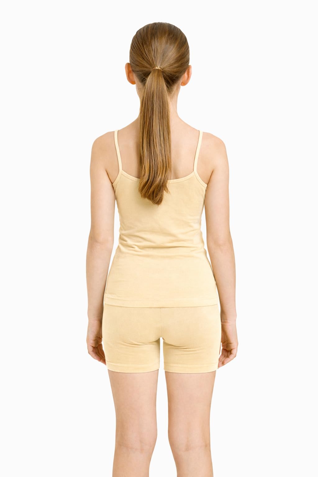Girls' Lycra Single Jersey. Dori Neck Sleeveless Vest Pack of 2 - White & Skin - 83