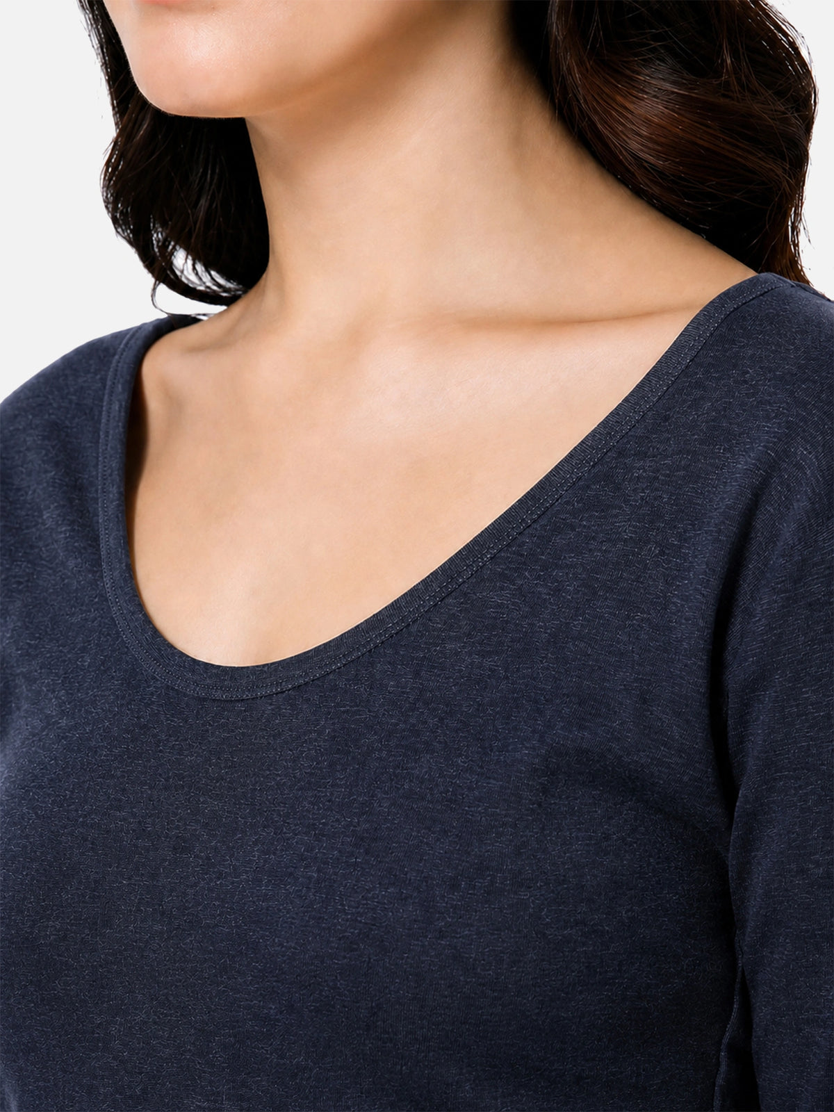 Women Thermal Top with Fur Fleece Inside and Three Quarter Sleeves, High Warmth Winter Innerwear - Pack of 1
