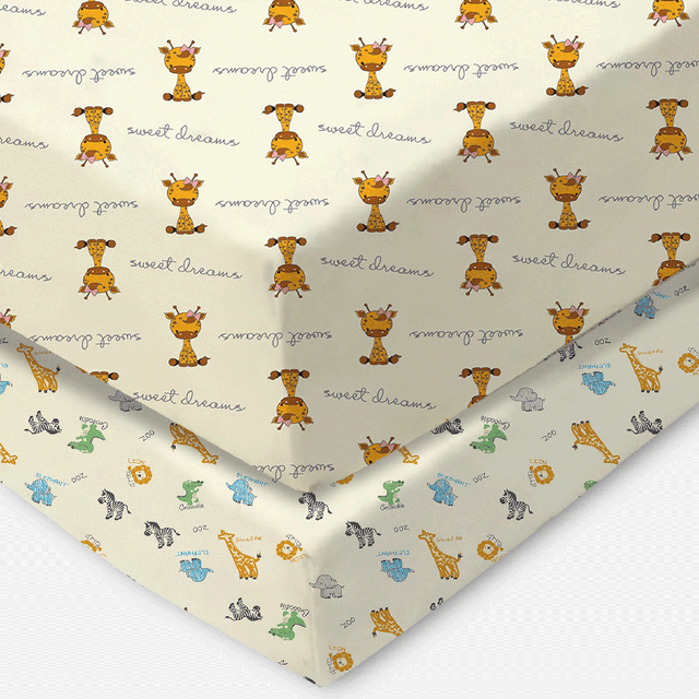 Safari Print Cotton Fitted Cot Sheet Set - Bodycare