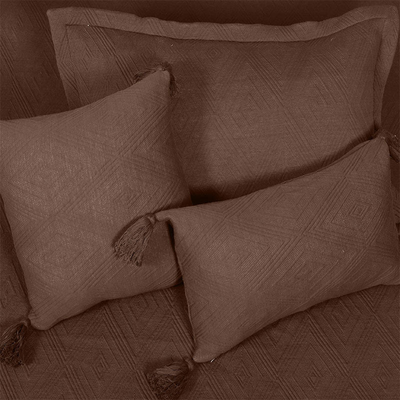 BodyComfy 100% Cotton Hosiery King-Size Fitted Bedcover – Heritage Diamond Pattern