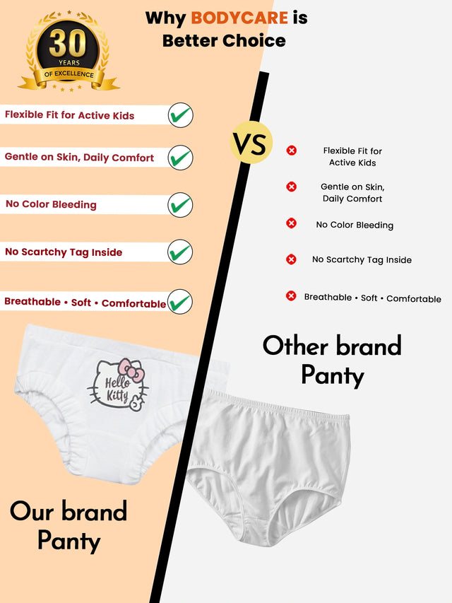 Baby Girls 100% Cotton Panty with Inner Elastic for Everyday Innerwear Comfort and Regular Use - Pack of 5