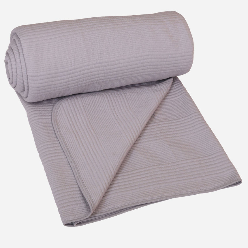 BodyComfy 100% Cotton Hosiery King-Size Fitted Bedcover – Checkered Block Texture