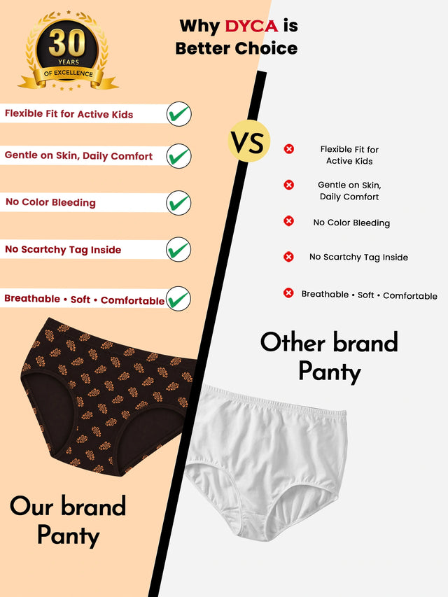 Girls Innerwear Panty with Inner Elastic for Everyday Comfort, Easy Fit and Wardrobe Essentials - Pack of 3