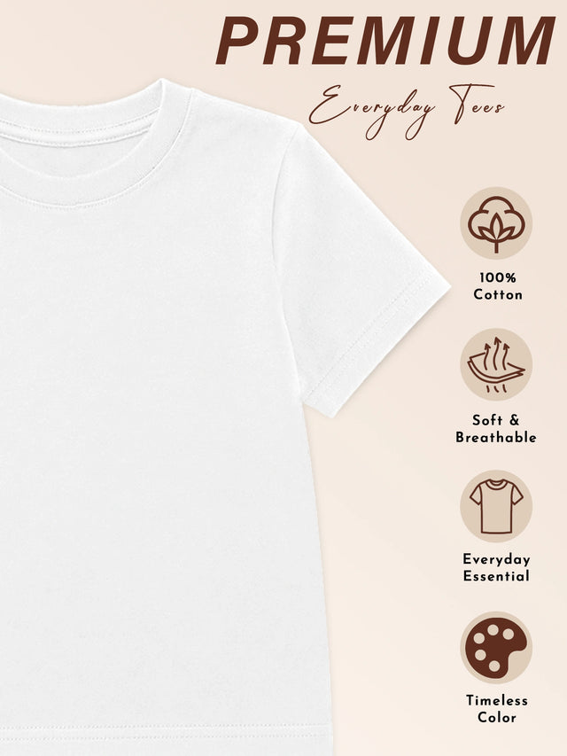 Baby Boys 100% Cotton Plain Round Neck Half Sleeve T-Shirt with Soft Breathable Regular Fit for Casual Wear - Pack of 2