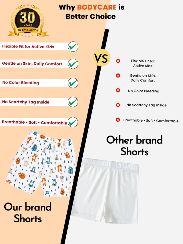 Baby Shorts with Inner Elastic for Everyday Comfort, Easy Movement and Regular Clothing Essentials - Pack of 3