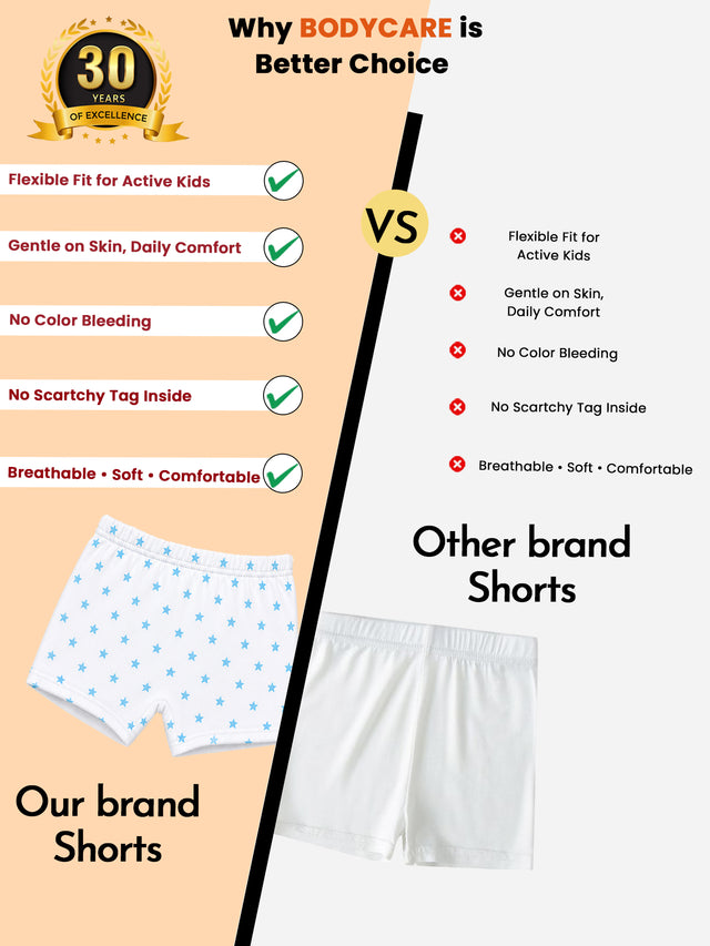 Baby Inner Elastic Shorts for Everyday Comfort, Easy Movement and Regular Wardrobe Essentials - Pack of 3