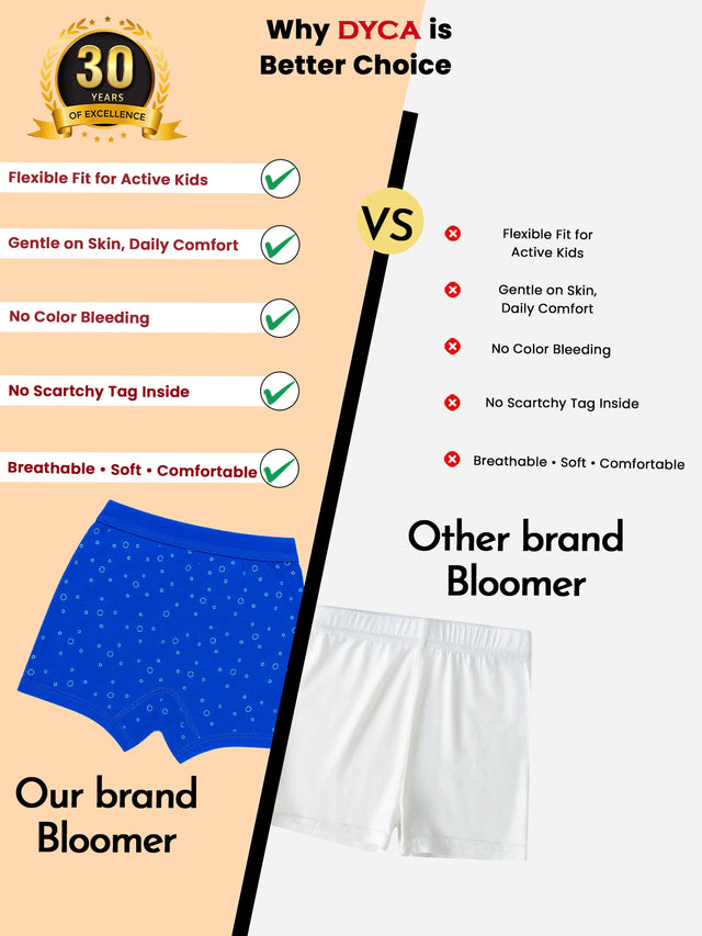 Girls Cotton Bloomers with Lycra Waistband and Ultrasoft Comfort Fit for Everyday Innerwear Use - Pack of 6