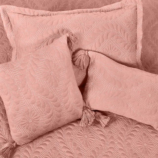 King Size Cotton Jersey Bedcover Floral Embossed - Bodycare