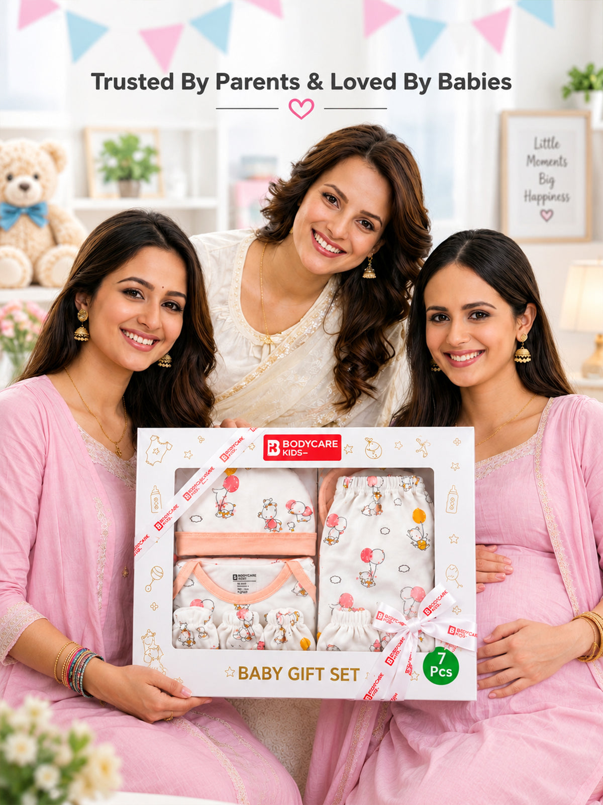 BODYCARE Newborn Baby Gift Set for Boys & Girls, Cotton Clothing Set, Hospital Ready Combo Gift Hamper (7 Pcs, 0-6 Months)