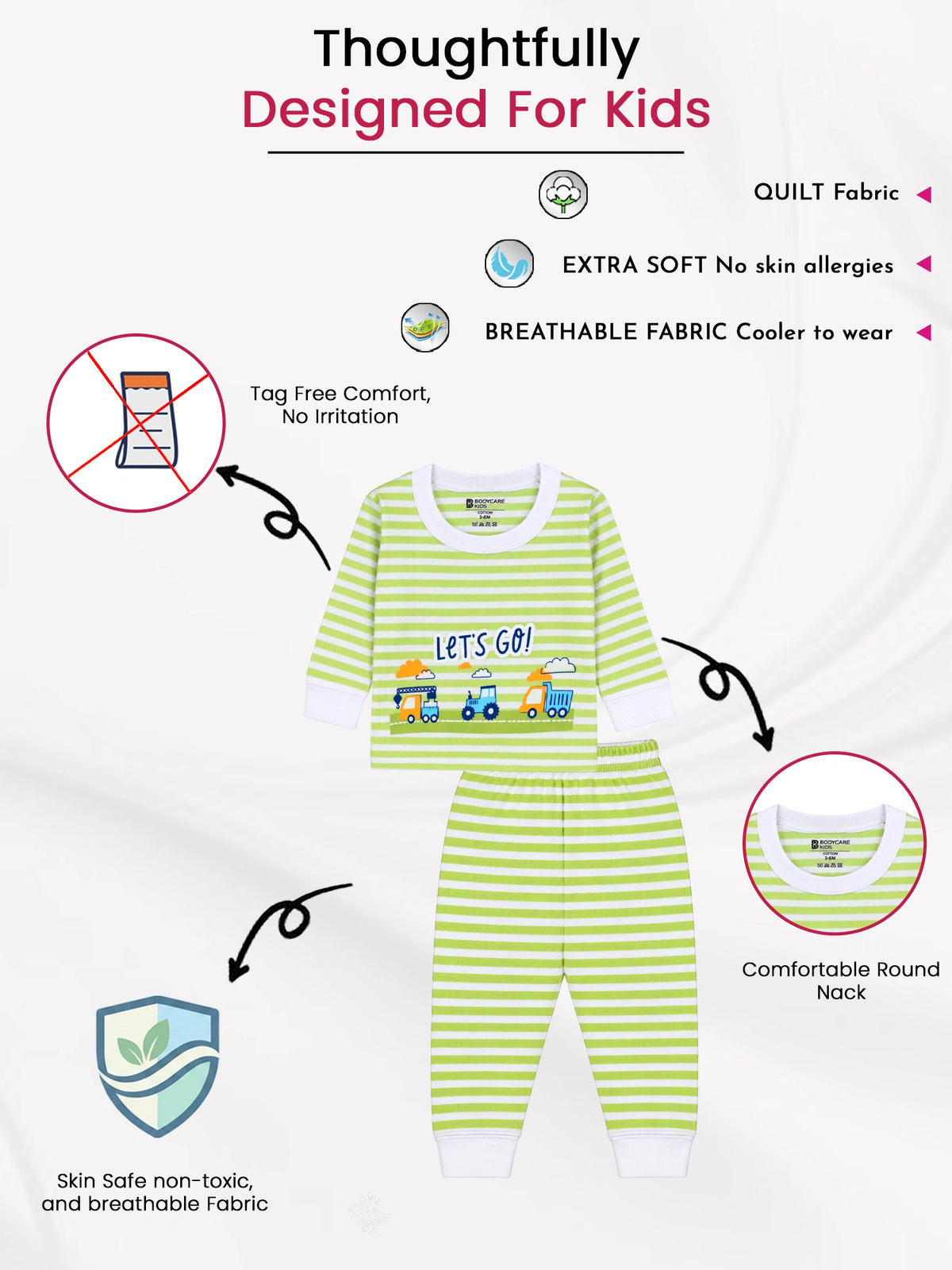 Unisex Baby Round Neck Full Sleeves Thermal Set with Top and Bottom for Winter Comfort and Easy Dressing - Pack of 1