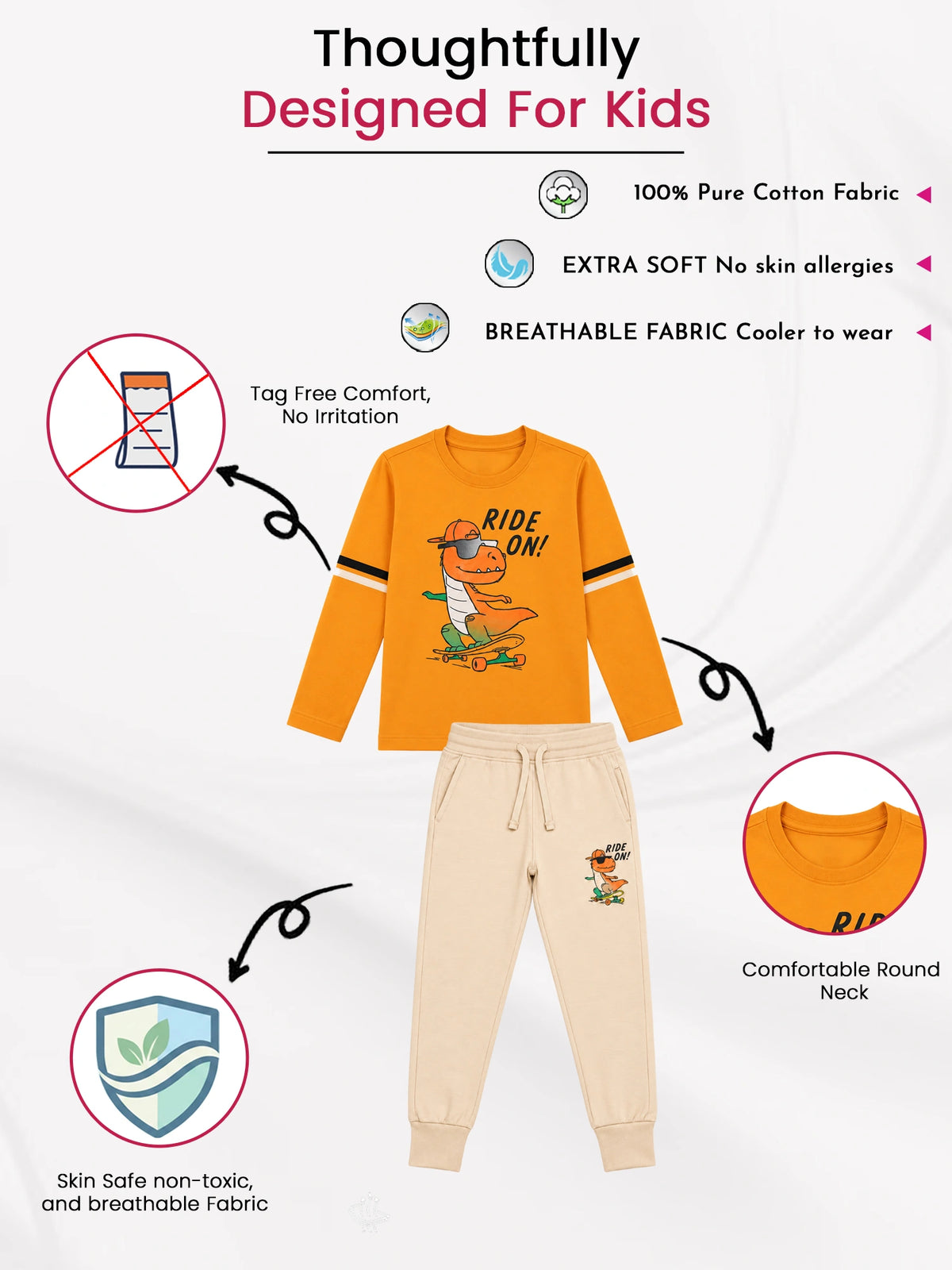 Boys Cotton Night Suit for Comfortable Sleepwear, Lounge Wear and Everyday Nightwear Essentials for Daily Use