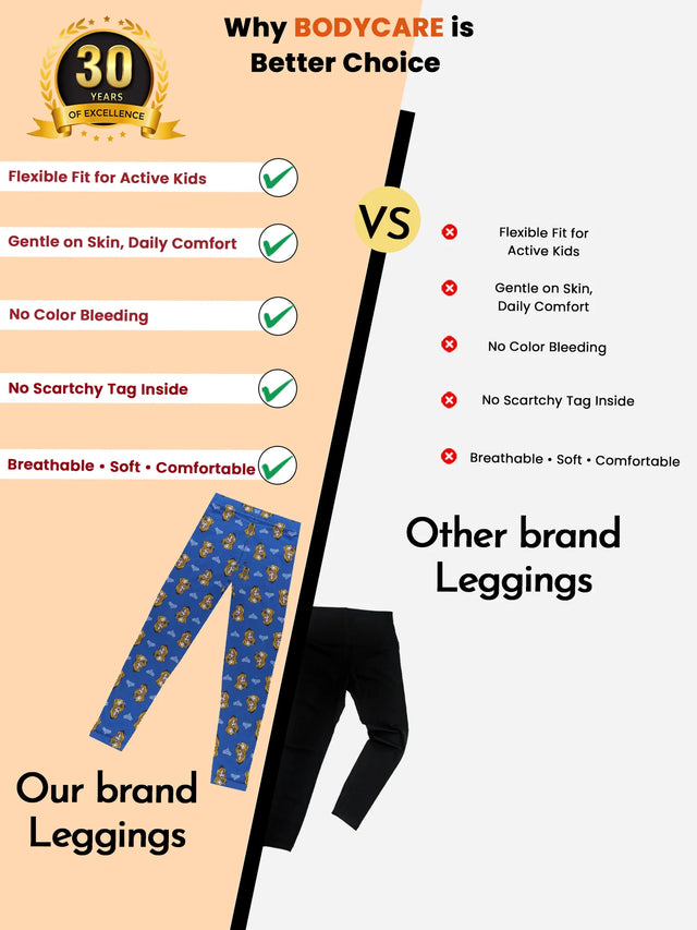 Girls 100% Cotton Leggings - Bodycare