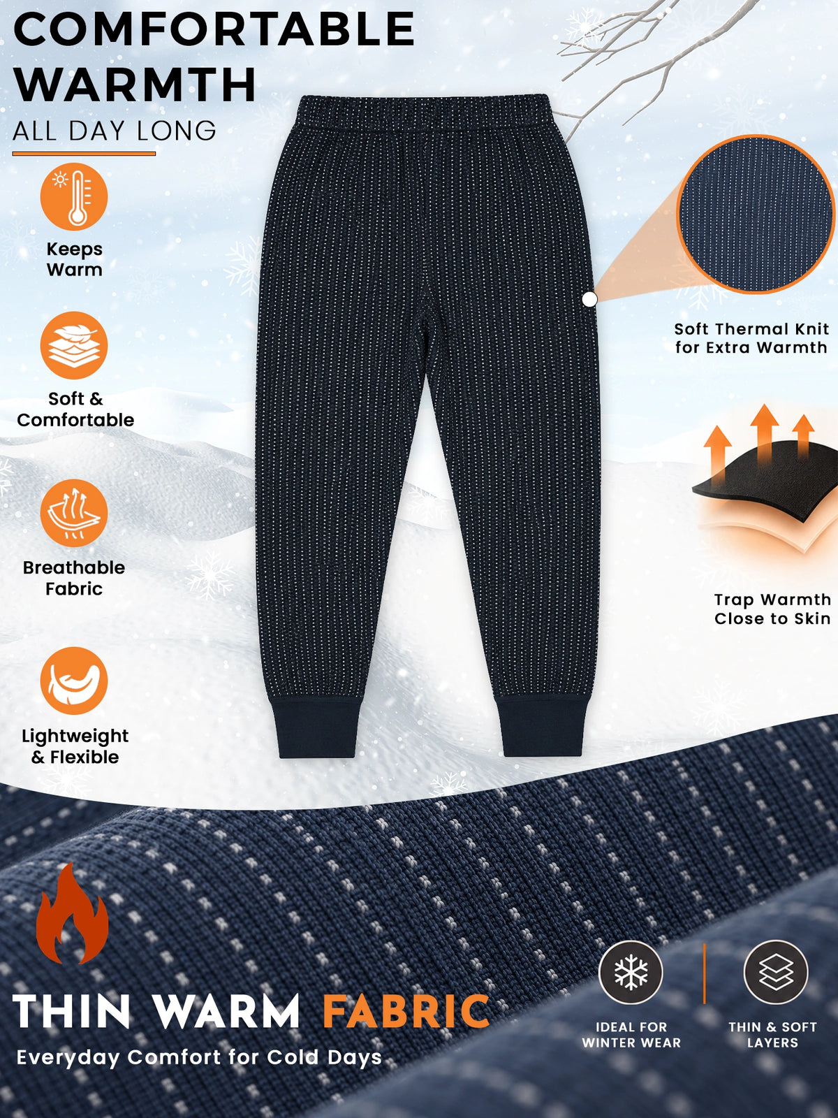 Unisex Baby Thermal Bottom for Winter Wear, Warm Innerwear Comfort and Cold-Weather Essentials - Pack of 1