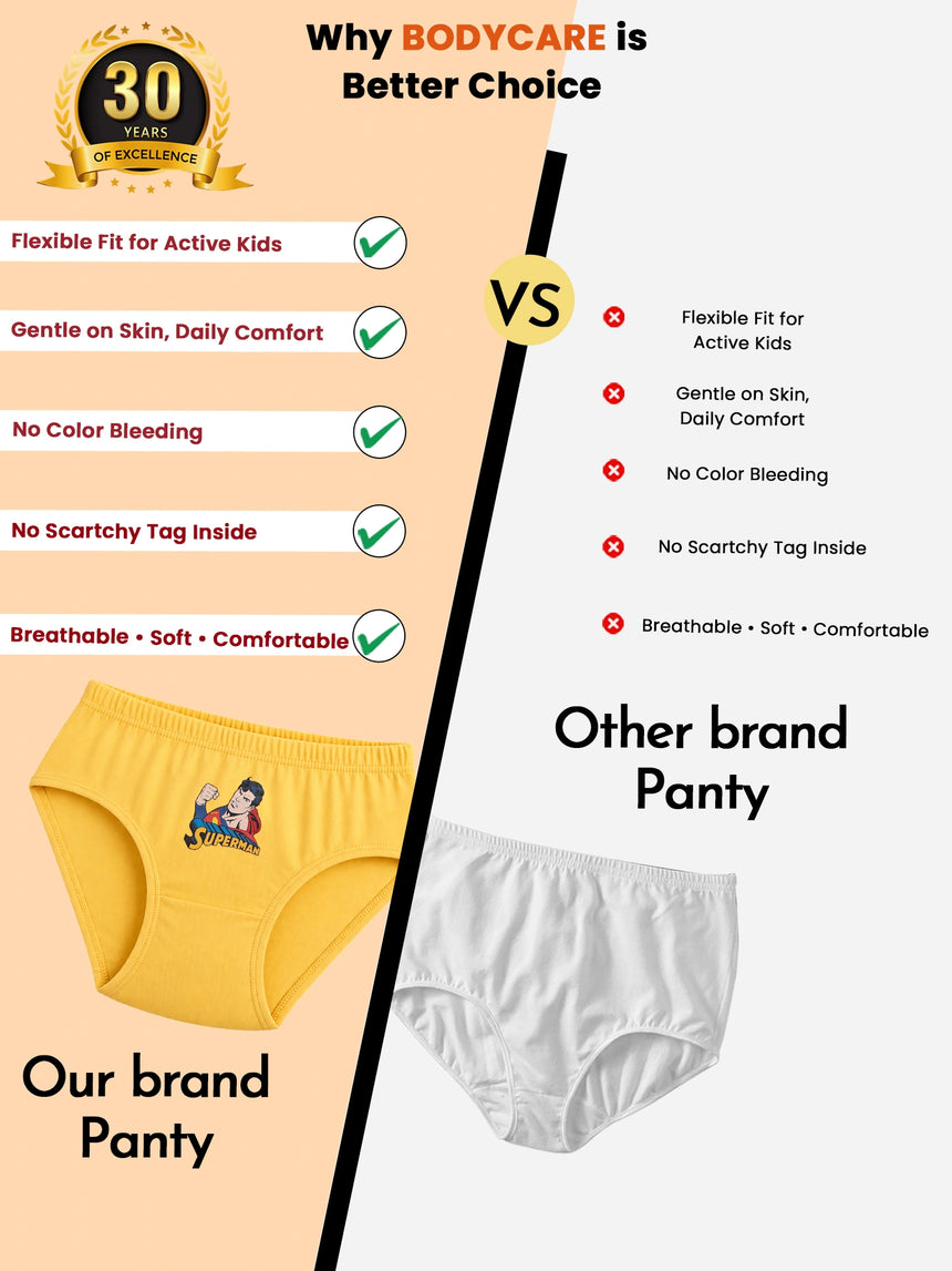 Baby Boys Justice League 100% Cotton Brief Inner Elastic Pack of 3 - Bodycare