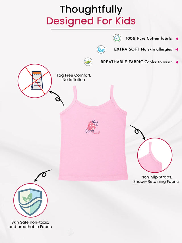 Girls 100% Cotton Vest Round Neck Dori Neck Pack of 2 - Bodycare