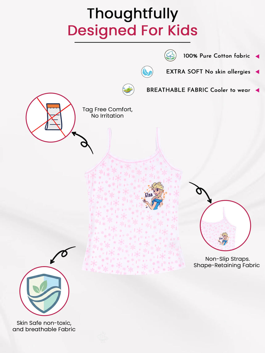Girls Frozen Vest Dori Neck Sleeveless Pack of 3 - Bodycare