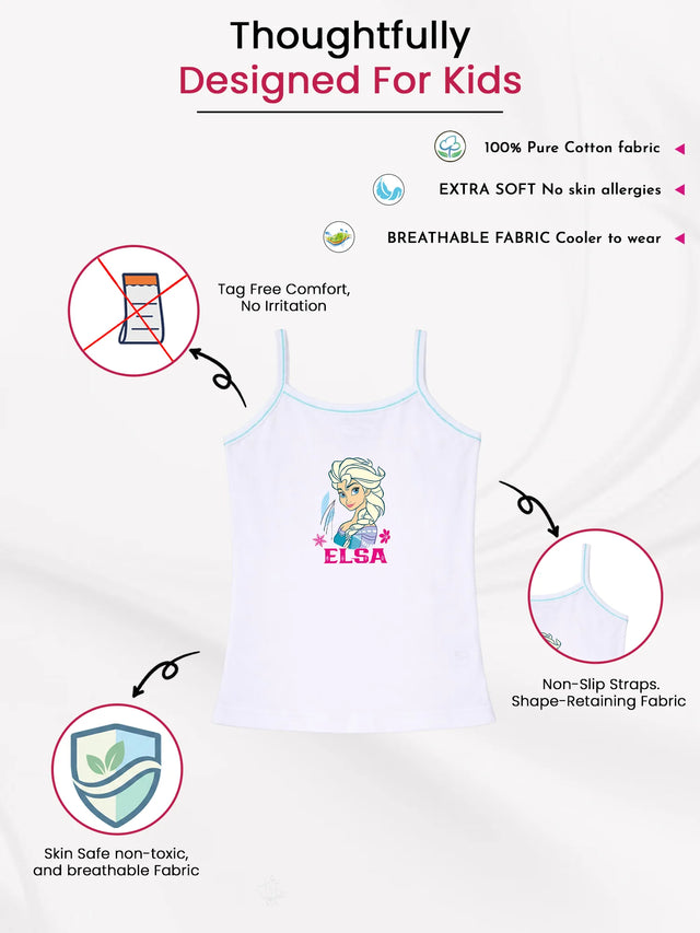 Girls Frozen Vest Dori Neck Sleeveless Pack of 4 - Bodycare
