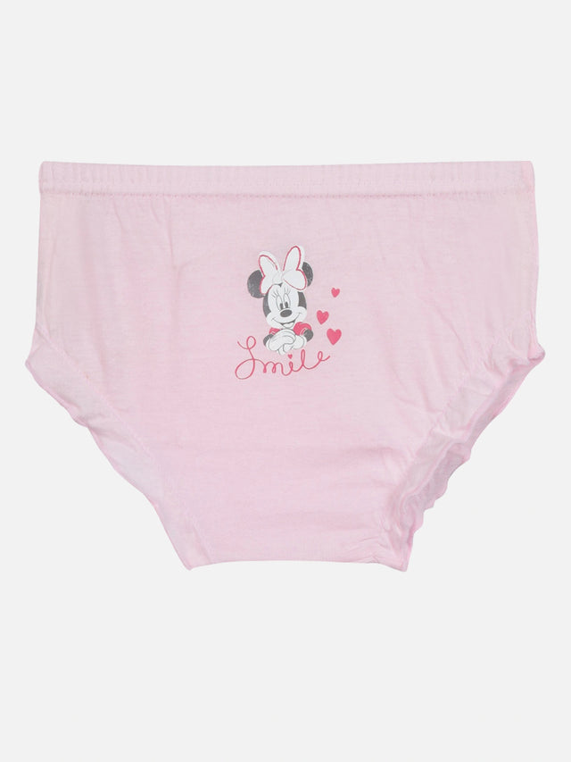 Baby Girls Minnie & Friends Innerwear Panty Cotton Solid with Inner Elastic for Everyday Comfort - Pack of 4