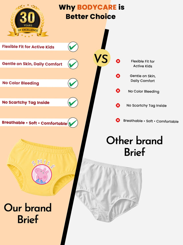 Unisex Baby 100% Cotton Brief Innerwear with Regular Fit for Everyday Comfort and Daily Essentials - Pack of 3