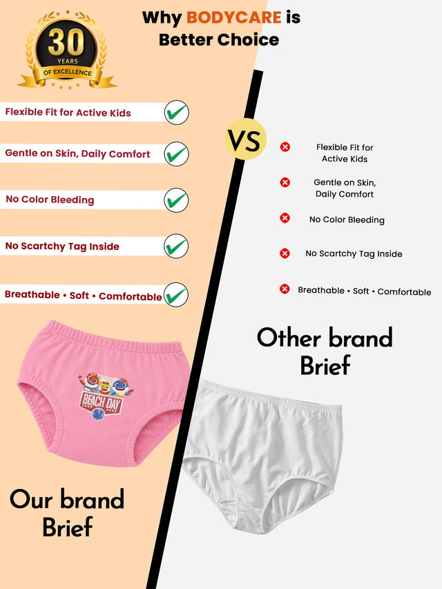 Unisex Baby 100% Cotton Innerwear Brief with Regular Fit for Everyday Comfort and Practical Use - Pack of 3